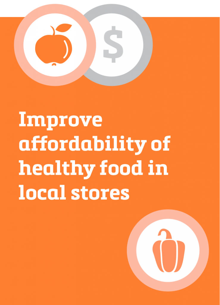 Improve affordability of healthy food in local stores